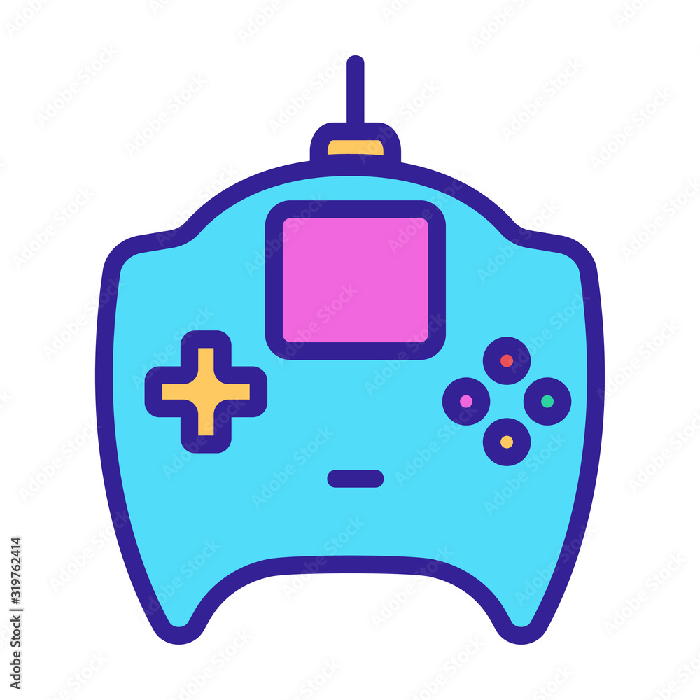 Poster game joystick icon vector. thin line sign. isolated contour symbol illustration