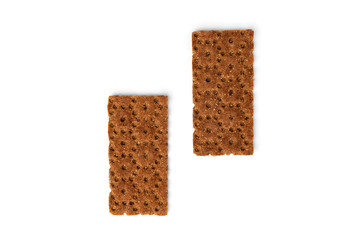 Rye crisp bread isolated on white background.
