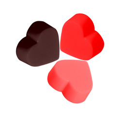 Colorful Hearts Candy for Valentines Day on white background