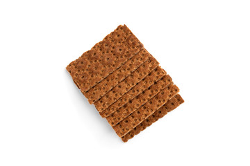 Rye crisp bread isolated on white background.