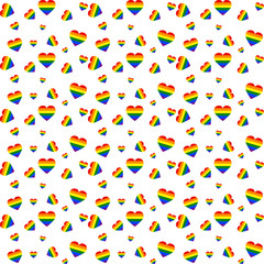 LGBT pride flag or rainbow pride flag with heart pattern