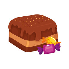 delicious cupcake with candies isolated icon