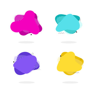 Set of modern waved frames with place for text. Wavy flat color design layouts. Vibrant color spring backgrounds, vector illustration.