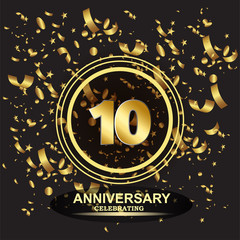 Obraz premium 10 year anniversary logo template vector