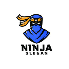 blue ninja character logo design cartoon © alpha