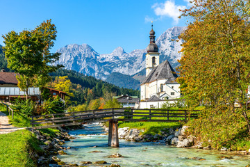 Kirche in Ramsau, Berchtesgadener Land, Deutschland 