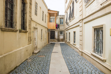 Street in the Central part of the city of Baku. Historical heritage of Azerbaijan. Icheri Sheher.