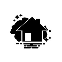 Cleaning, home icon. Design template vector illustration