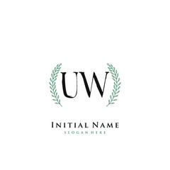 UW Initial handwriting logo vector