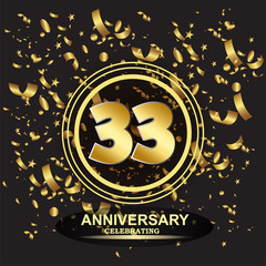 33 year anniversary logo template vector