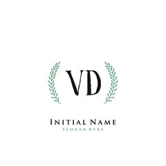 VD Initial handwriting logo vector