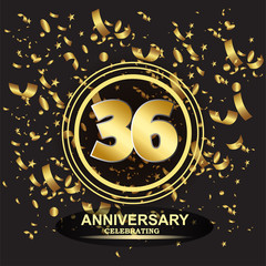 36 year anniversary logo template vector