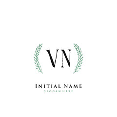 VN Initial handwriting logo vector