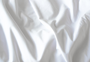 Top view of a messy bedding sheet after night sleep