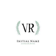 VR Initial handwriting logo vector