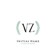 Fototapeta premium VZ Initial handwriting logo vector