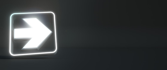 Metallic arrow on black background