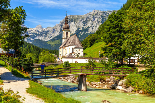 Kirche, Ramsau, Berchtesgadener Land, Deutschland 