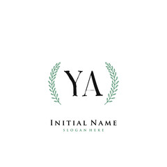 YA Initial handwriting logo vector