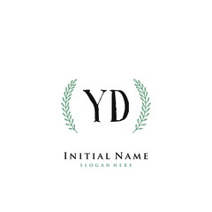 Obraz premium YD Initial handwriting logo vector