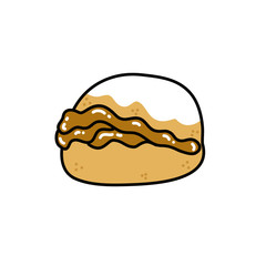 berlin chilean dessert doodle icon, vector illustration