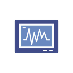 medical ekg machine cardiology pulse flat icon