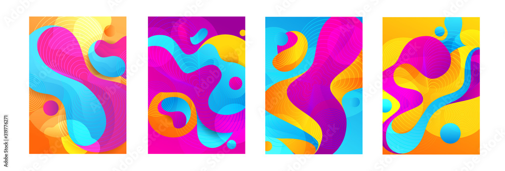 Poster vector illustration. a minimalistic hipster colored frame design. vector line gradient halftone. fra