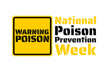 National Poison Prevention Week concept. Template for background, banner, card, poster with text inscription. Vector EPS10 illustration.