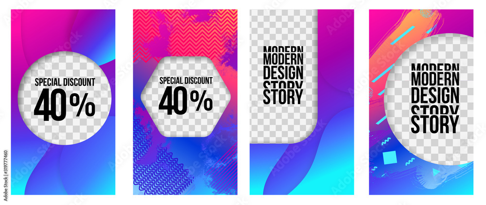 Poster vector illustration. a minimalistic hipster colored frame design. vector line gradient halftone. fra