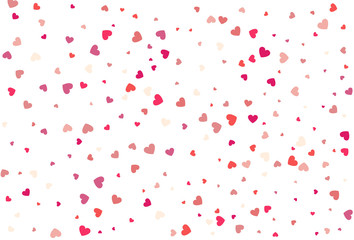 Fototapeta na wymiar Heart confetti of Valentine's petals. Beautiful Confetti Hearts