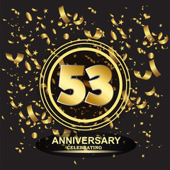 53 year anniversary logo template vector