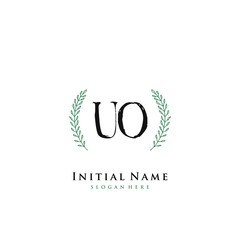 UO Initial handwriting logo vector