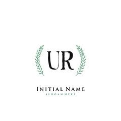 UR Initial handwriting logo vector