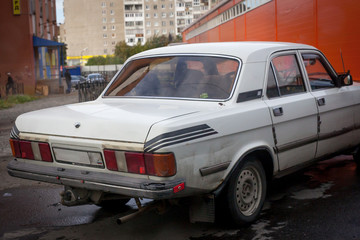 MURMANSK, RUSSIA - 2014 SEPTEMBER 14. Russian Volga car in the city of Murmansk