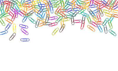 Stationary paperclips isolated on white background