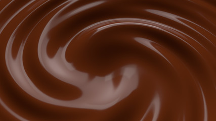Chocolate Milk Melted Swirl Background 3D Render Illustration