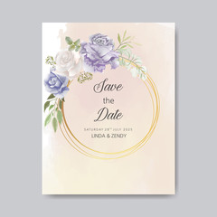beautiful flower vector wedding invitation cards