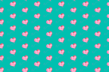 Seamless pattern with Illustration of balloon - element watercolor set for Valentine's Day.