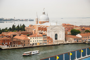 suggestive glimpses of the city seen from a cruise ship