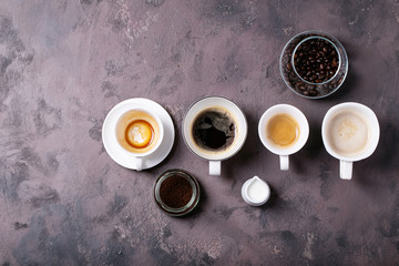Obraz na płótnie Canvas Fresh coffee in cups