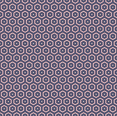 Fototapeta na wymiar Honeycomb abstract background. Hexagon tiles mosaic wallpaper. Seamless pattern with classic geometric ornament.