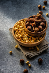 Organic food concept with nuts