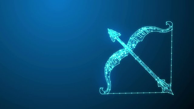 Sagittarius zodiac constellation icons signs with galaxy stars background, Astrology symbol