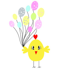 easter chicken bunny rabbit illustration vector