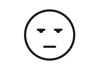 Boring face icon vector isolate 