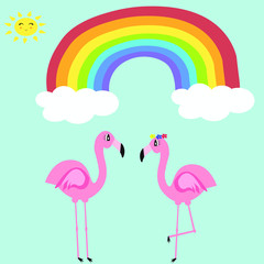 flamingo illustration vector nursery