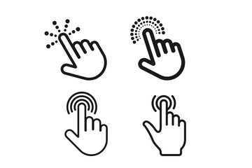 Hand touch icon vector set