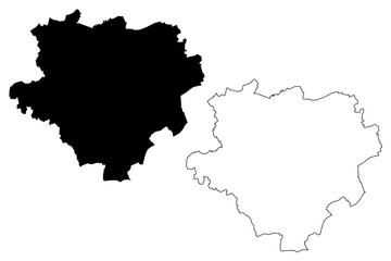 Dortmund City (Federal Republic of Germany, North Rhine-Westphalia) map vector illustration, scribble sketch City of Dortmund map