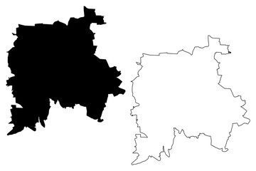 Leipzig City (Federal Republic of Germany, Saxony) map vector illustration, scribble sketch City of Leipzig map
