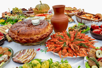 National dishes on the table.